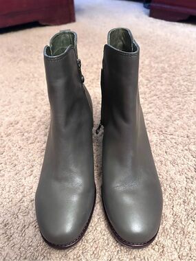 Sperry Seaport Ankle Boots Olive Green Leather, Women's 9.5W (wide)